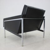 1960s Pair of Steel and Leather Armchairs by Lübke, Germany