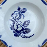 Set of 6 old earthenware soup plates, Sarreguemines Bastia service
