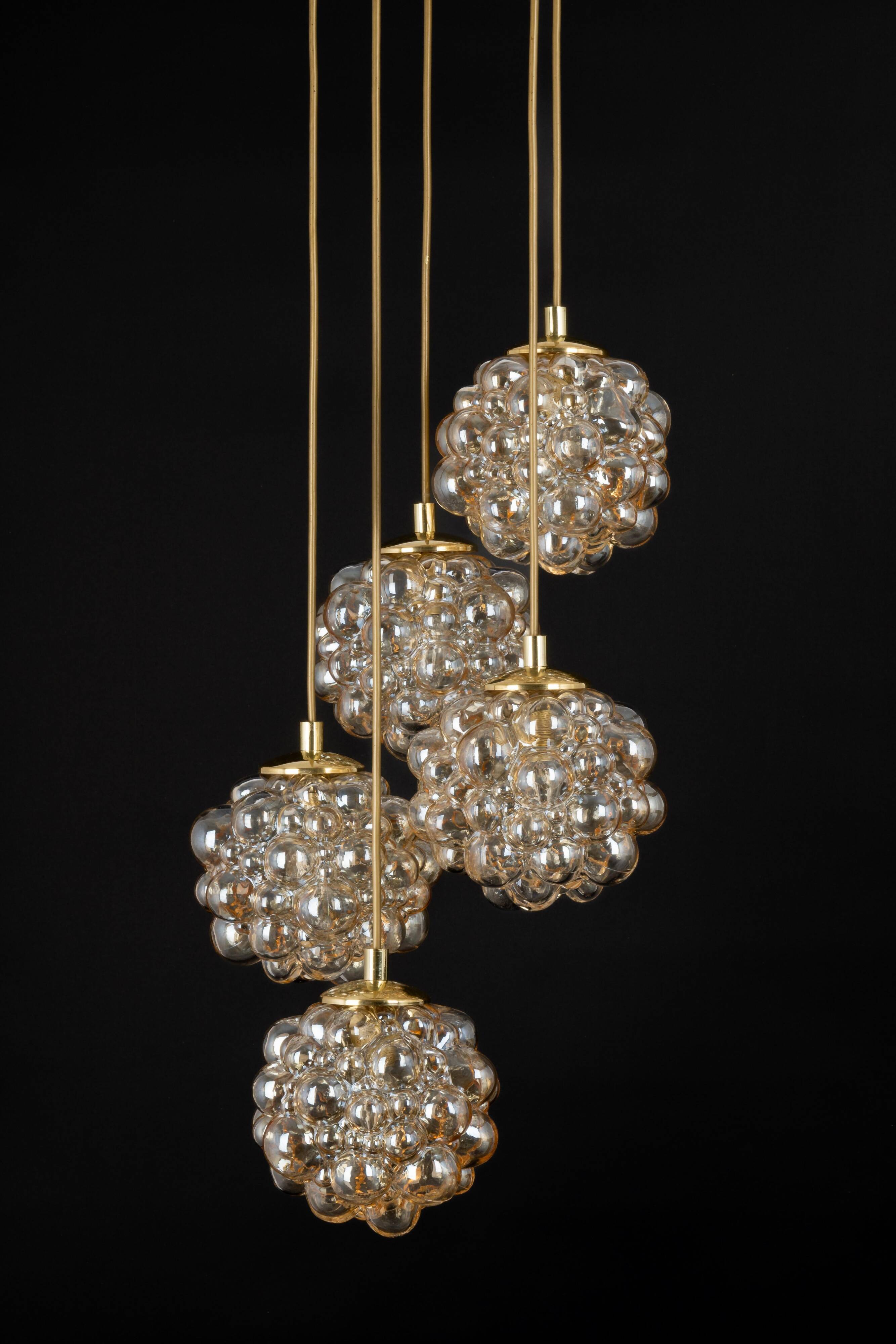 Grand cascading bubble glass chandelier Limburg, Germany, 1970s.