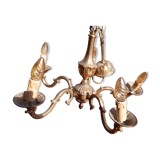 Lustre bronze doré  3 branches style Louis XV