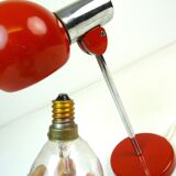 Très rare space age mid century vintage red & chrome lampe de bureau par kaiser germany