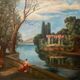 Tableau ancien, paysage, signé, début XX siècle
