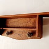 Mahogany wood shelf coat rack