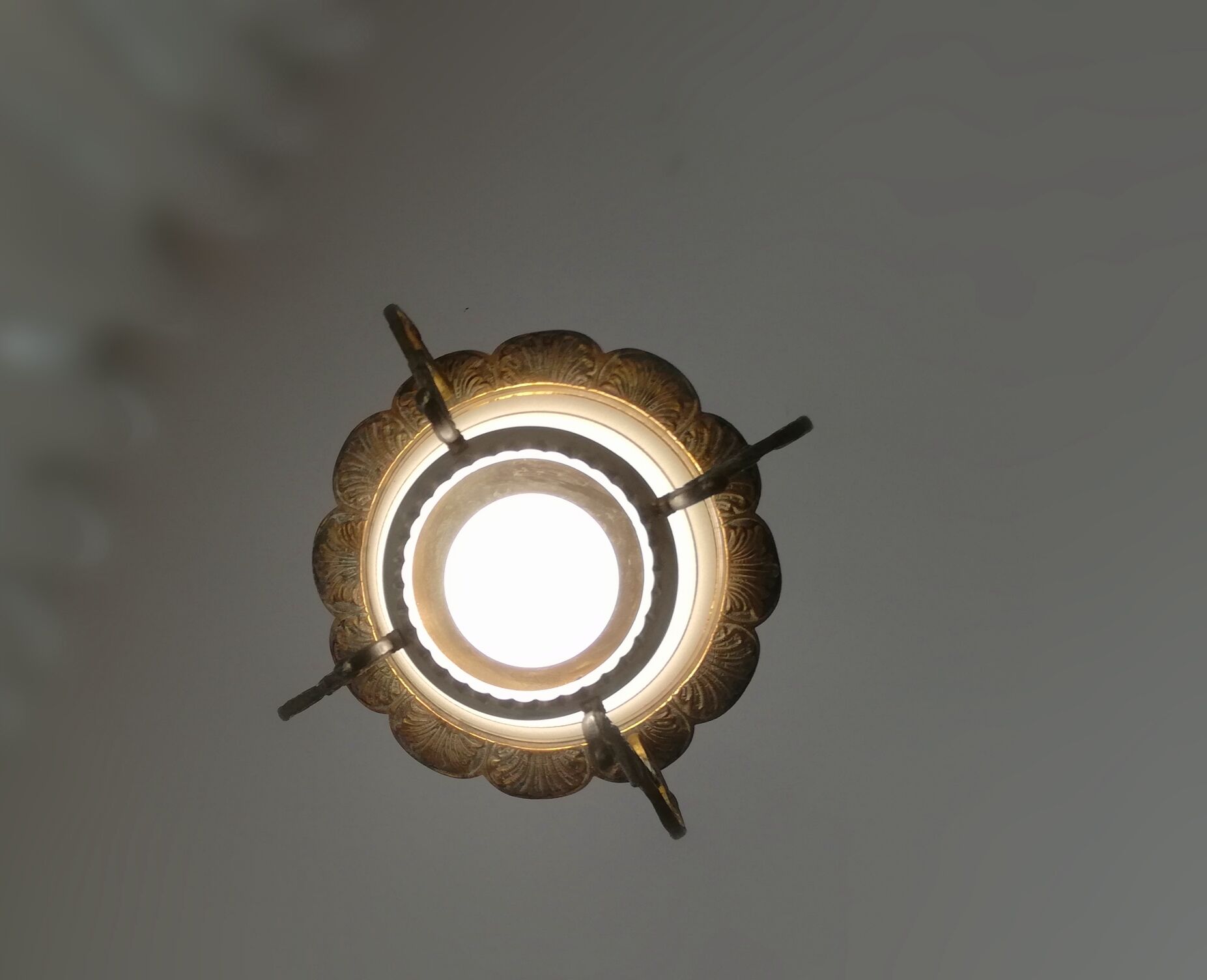 Antique Gothic ceiling lamp bronze  1920