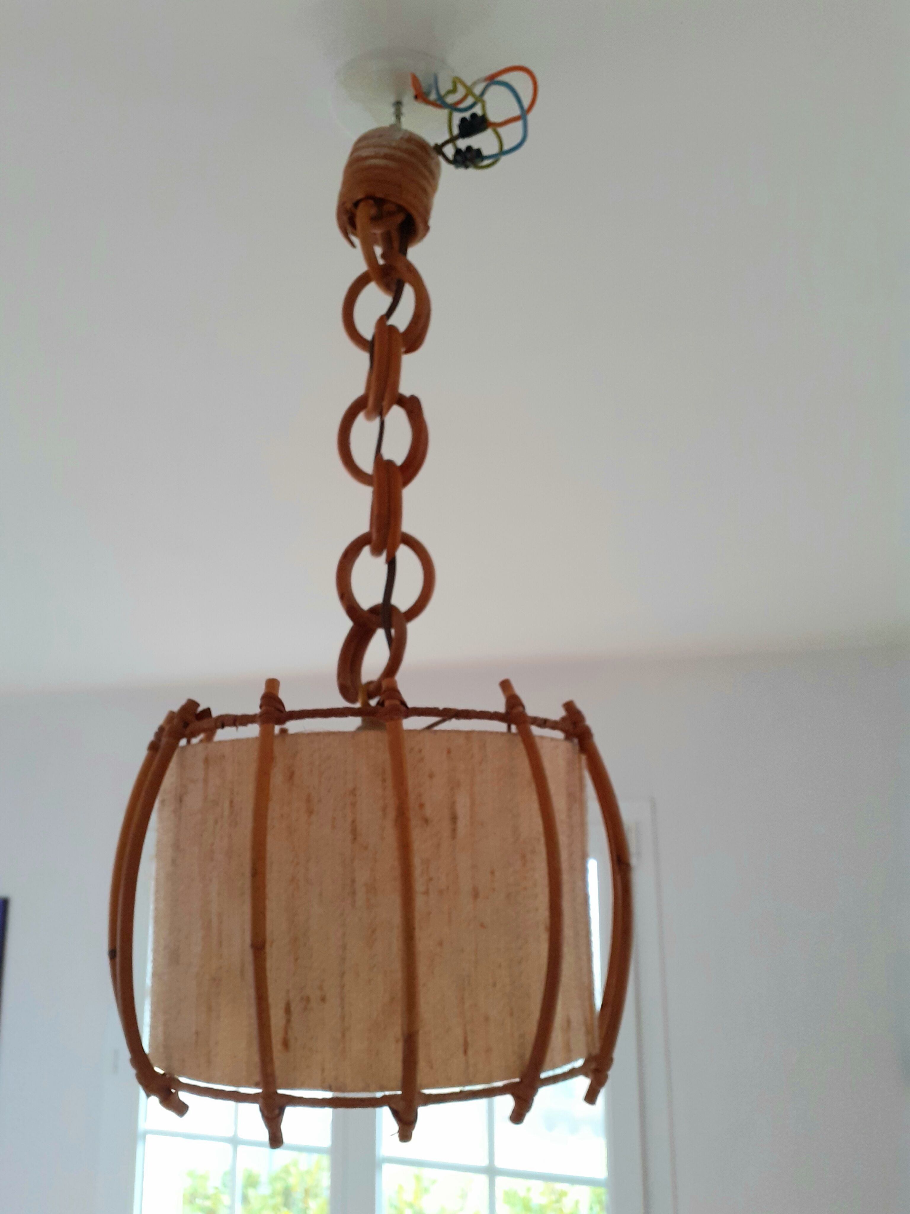 Vintage rattan pendant lamp