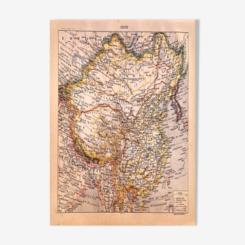 China map lithograph 1897