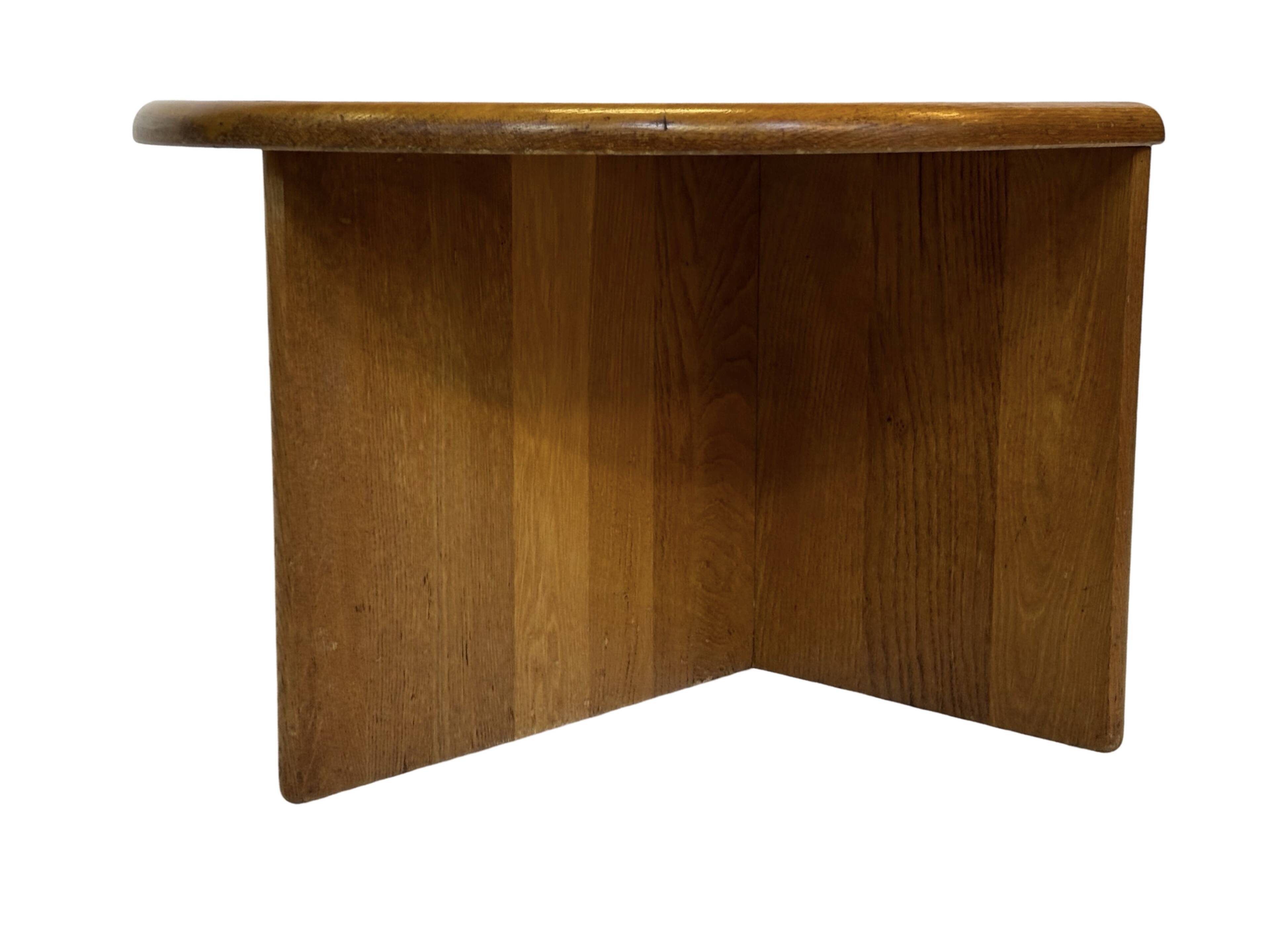 Vintage Side Table In Oak Minimalist 80's Design