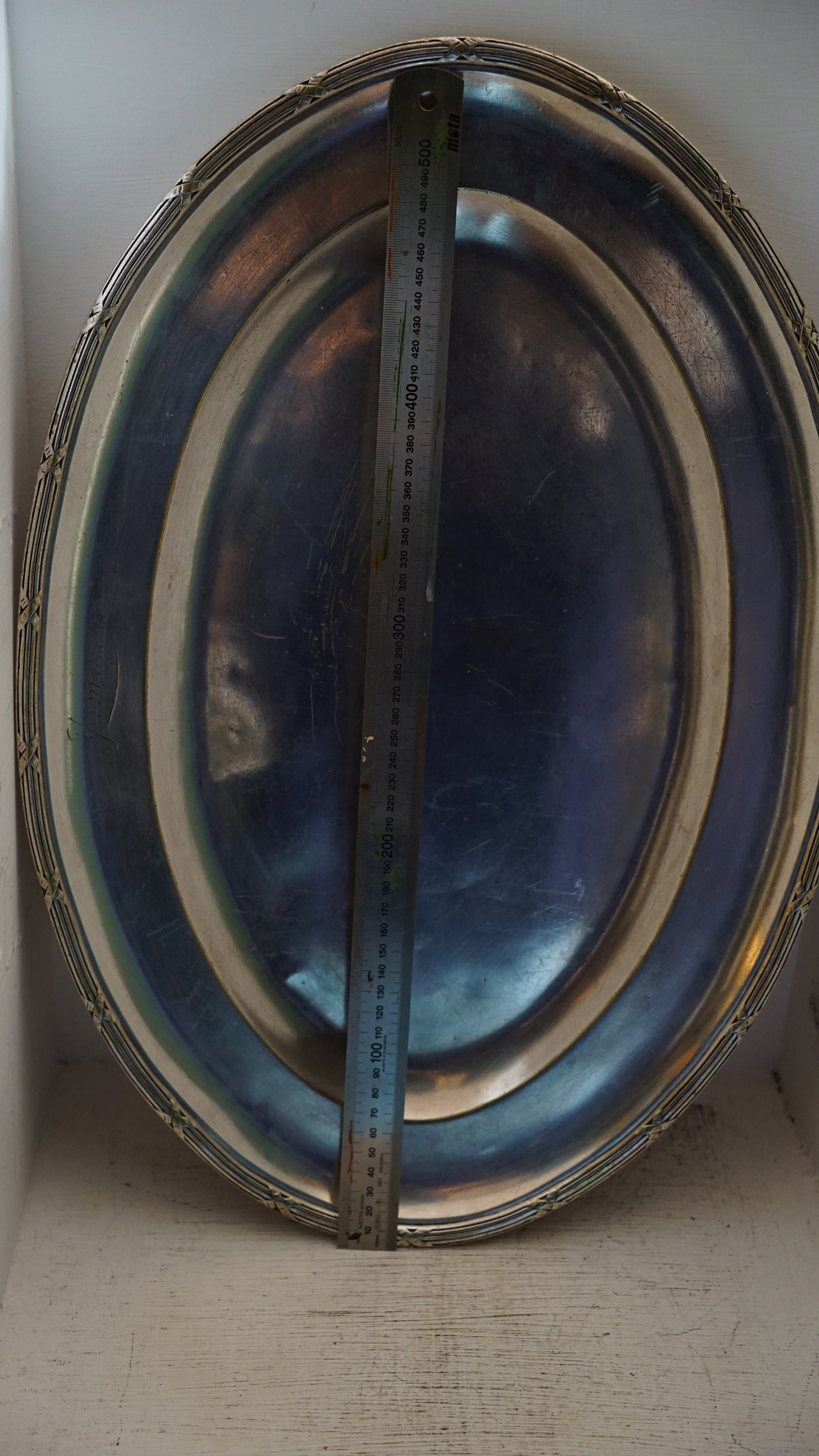 2 silverware serving dishes