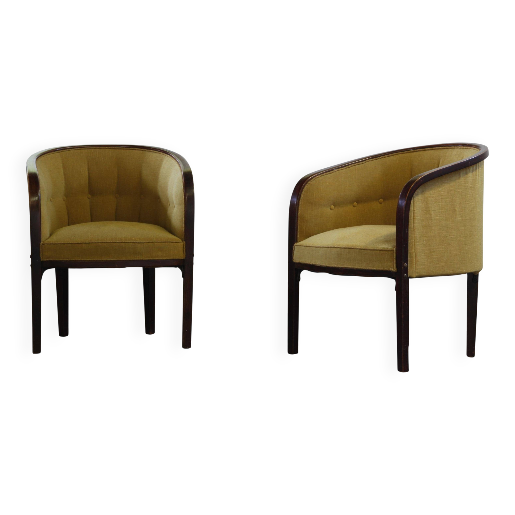 Vintage 1910s Josef Hoffmann Easy Lounge Chairs, Style of Gatsby