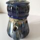Midnight blue and flamed beige enameled ceramic filter coffee maker