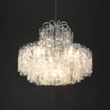 Murano Glass Tube Chandelier Ice by Doria, Germany, 1960s