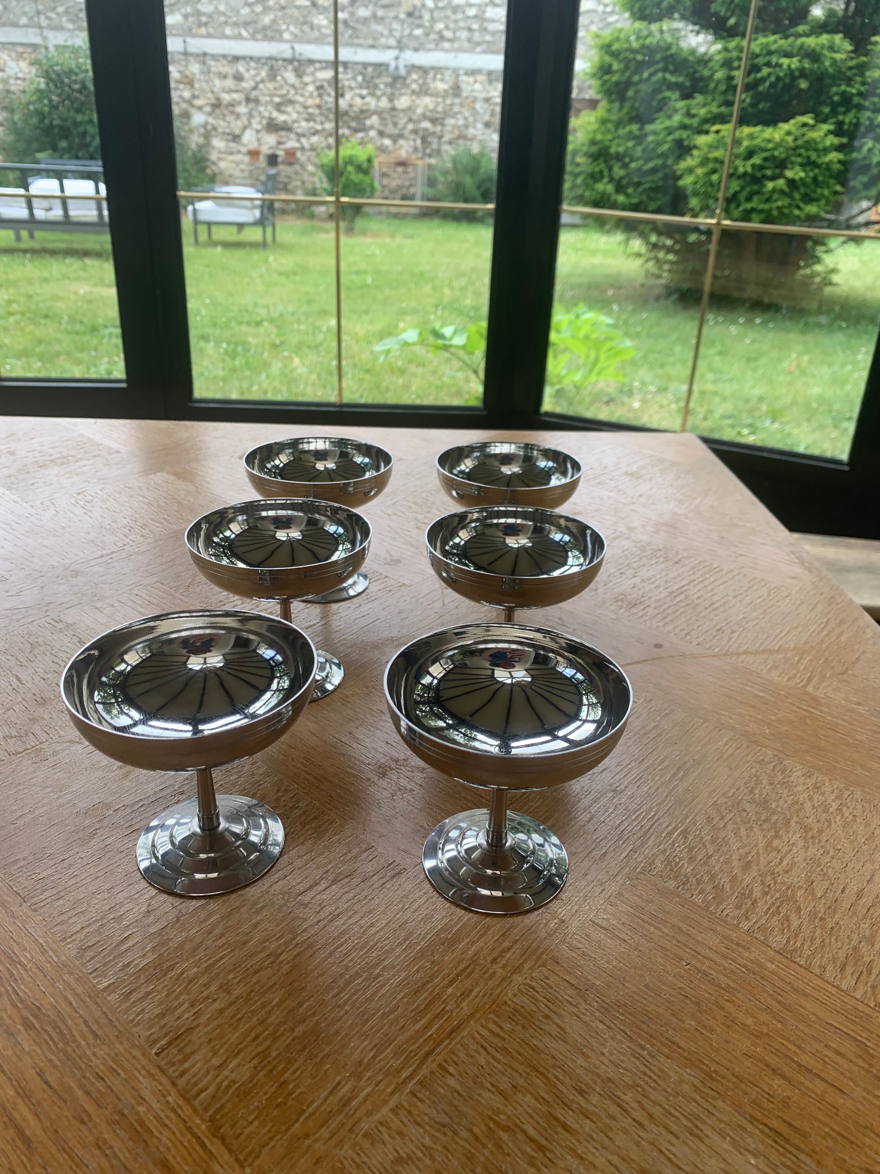 6 coupes à glace en inox Rémi letang