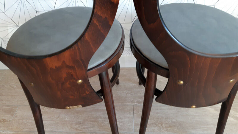Pair of vintage Baumann chairs model "Mouette".