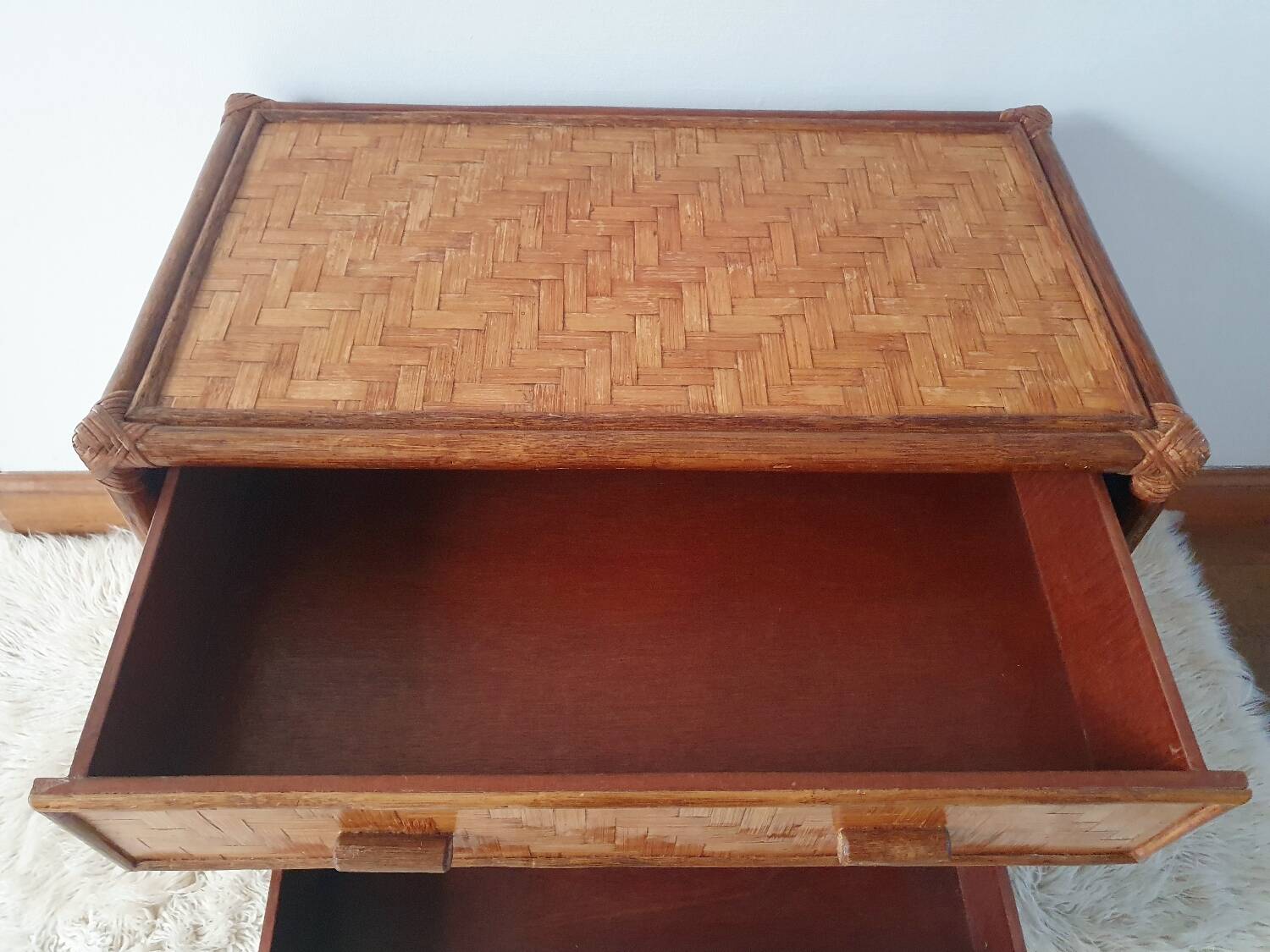 Commode en rotin 3 tiroirs