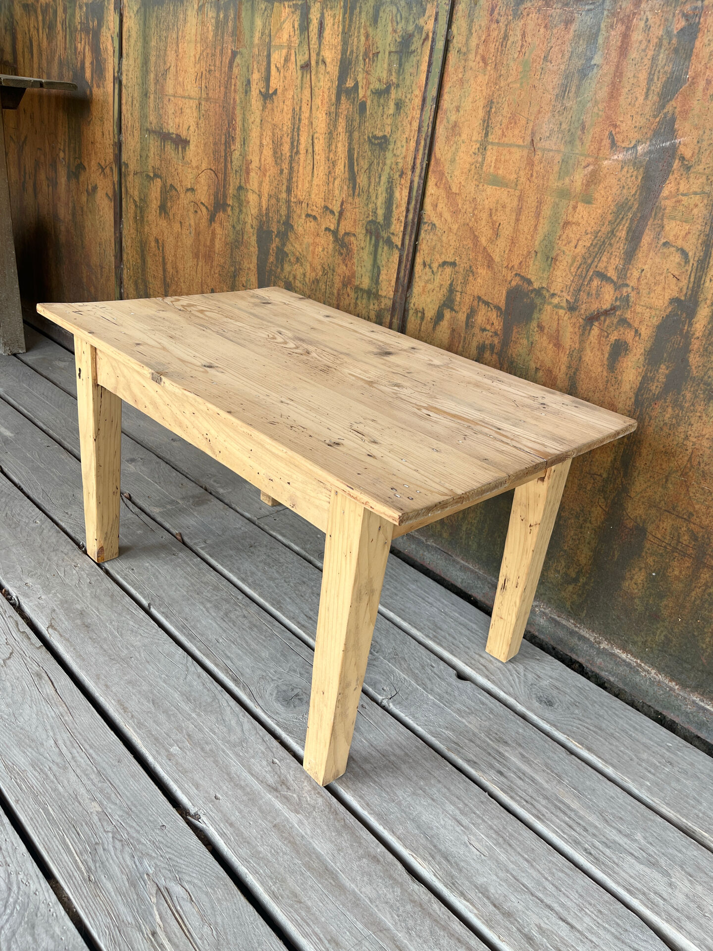 Raw wood coffee table