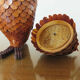 Set of 3 boxes "owl" bamboo 70s