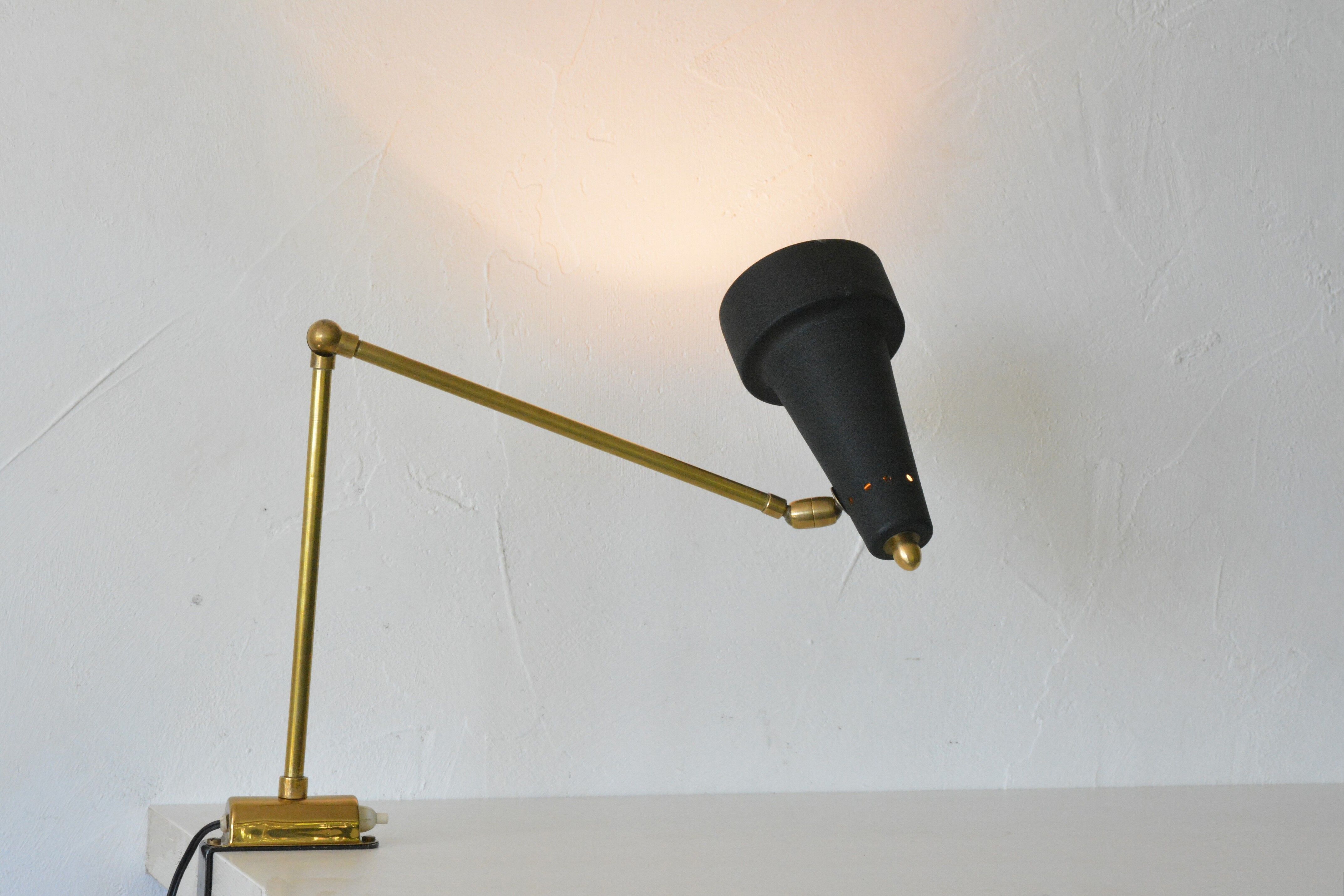 Italian desk clamp lamp 50s