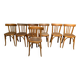 Series lot of 7 old bistro chairs in vintage curved wood