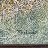 Landscape of flowery fields signed