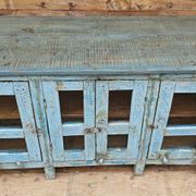 Antique glass-fronted buffet in Burmese teak