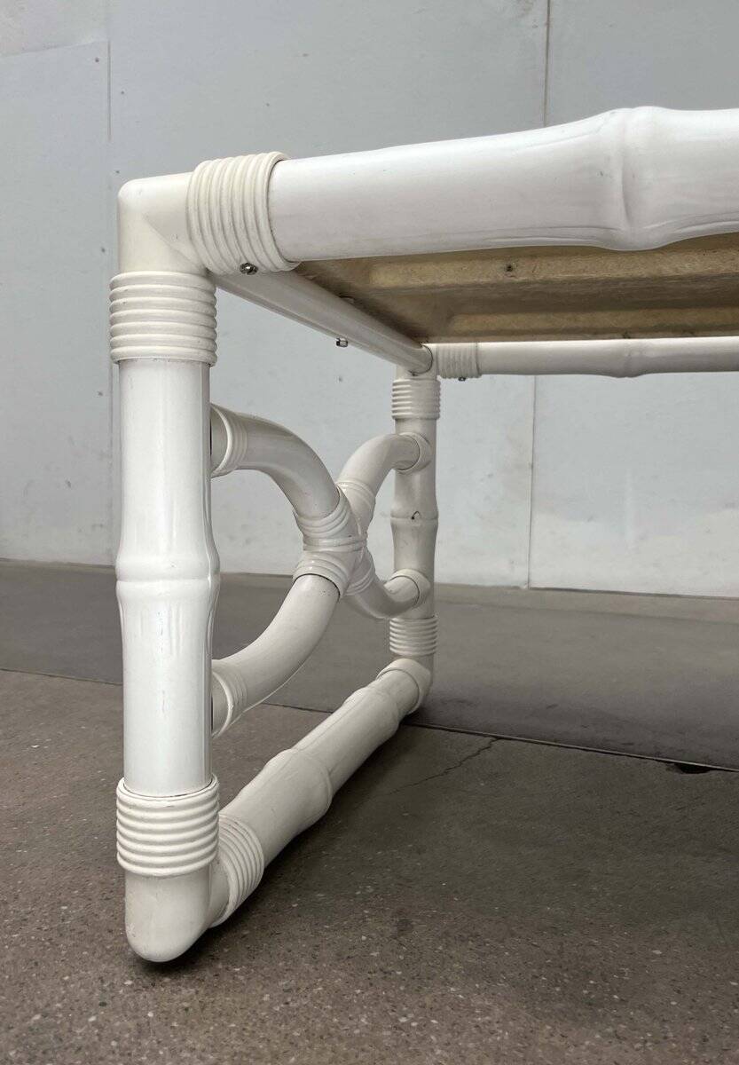 Vintage lounge chairs and table in faux bamboo by Kettal, Spain, 1980s, set of 3.