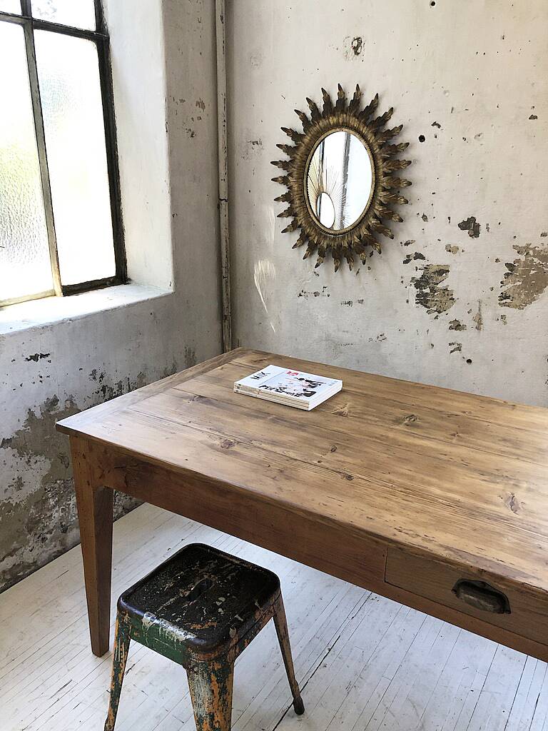 Old flowered sun golden mirror