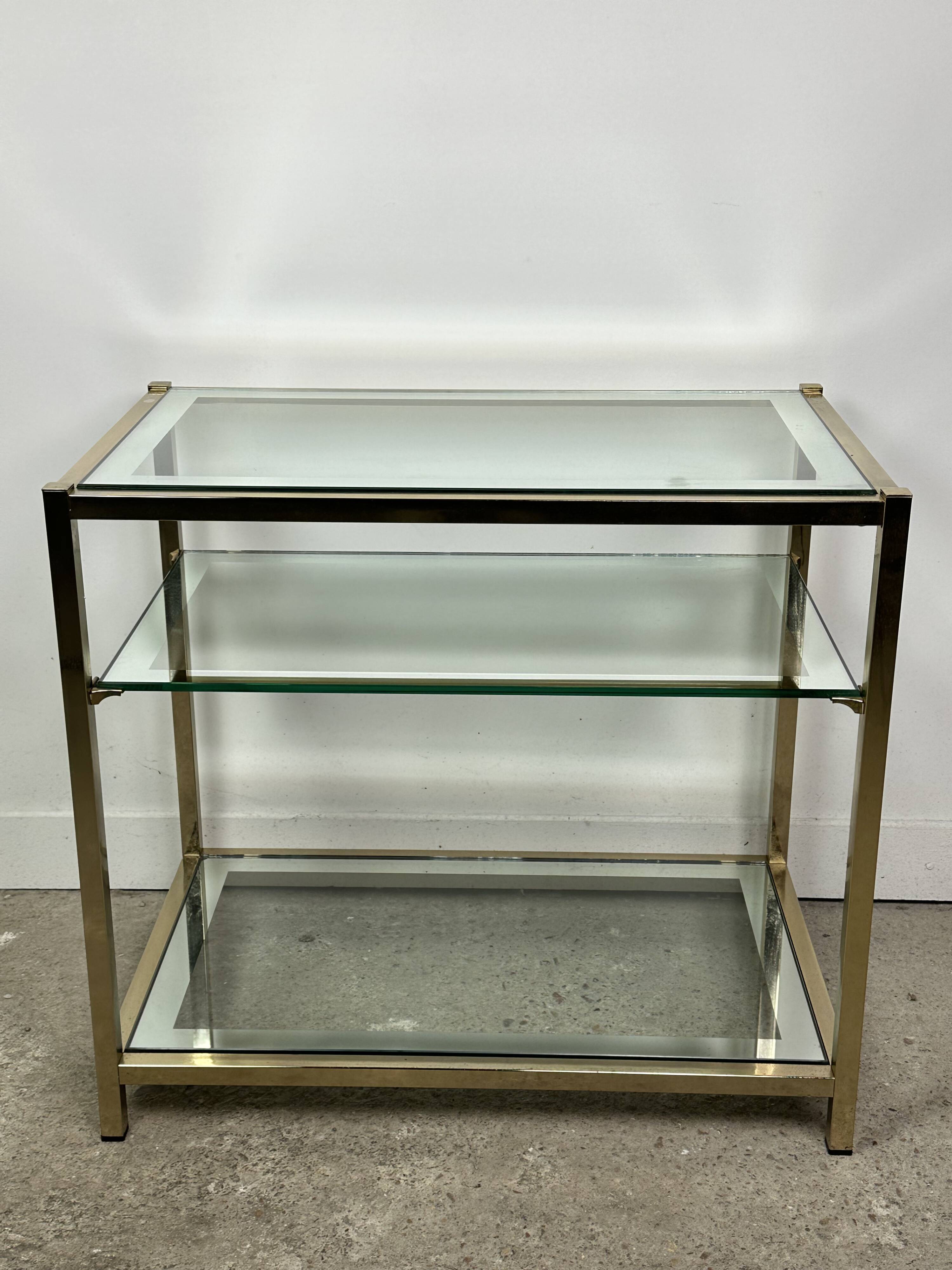 Vintage golden brass side table 1970