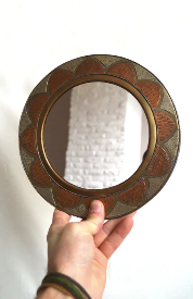 Moroccan copper and brass mirror