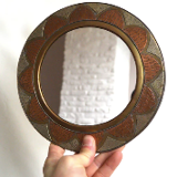 Moroccan copper and brass mirror