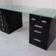 1930's modernist desk in black lacquered metal