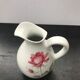 Former Longchamps white porcelain pitcher - vintage roses decor