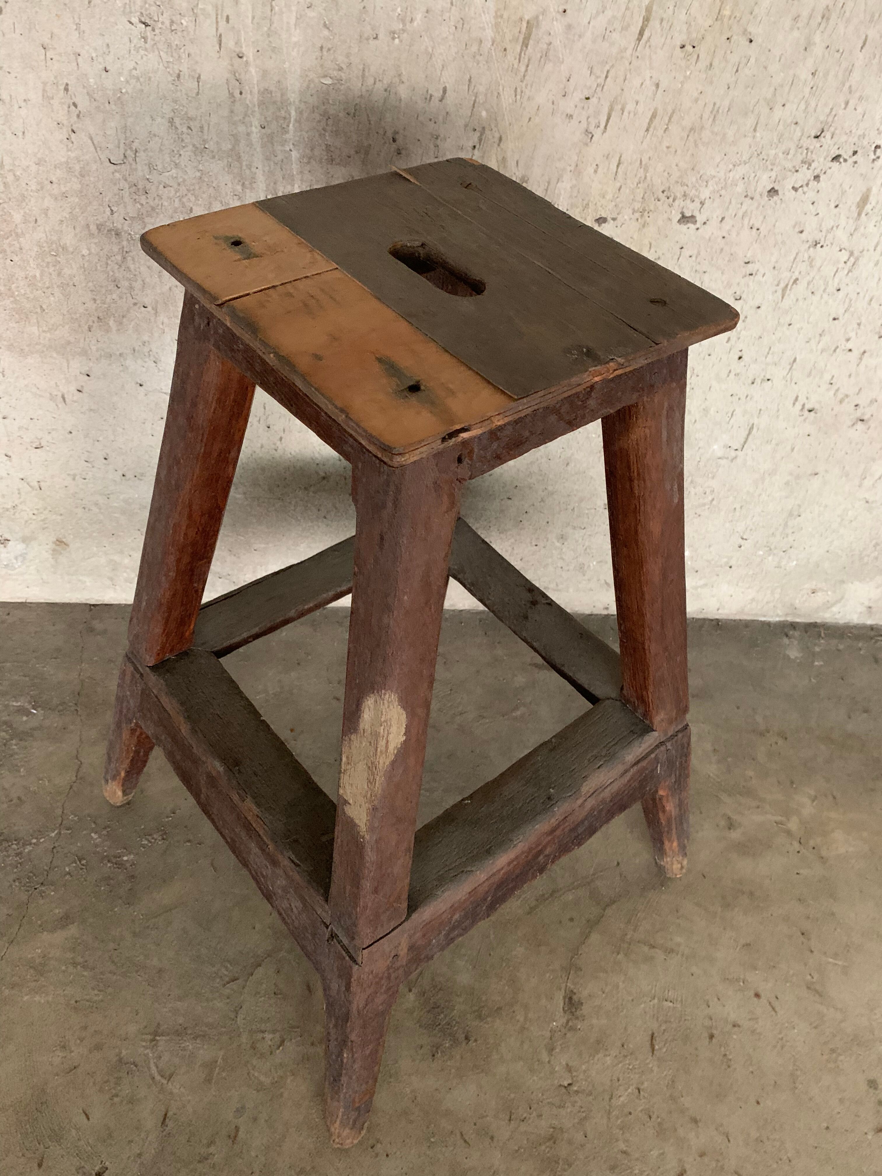 Raw wood stool