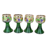 Lot de 4 grands verres à vin Roemer décor Bacchus
