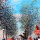 Beautiful antique painting hst gena pechaubes - paris - small format 27 / 21.5 cm