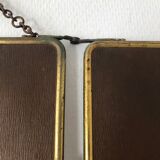 Gold vintage triptych barber mirror, 1920, 27x66cm