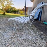 Wrought Iron and Wood Bench from the 60s