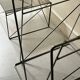 Large wire desk in smoked glass and chromed metal, Sauze 1970