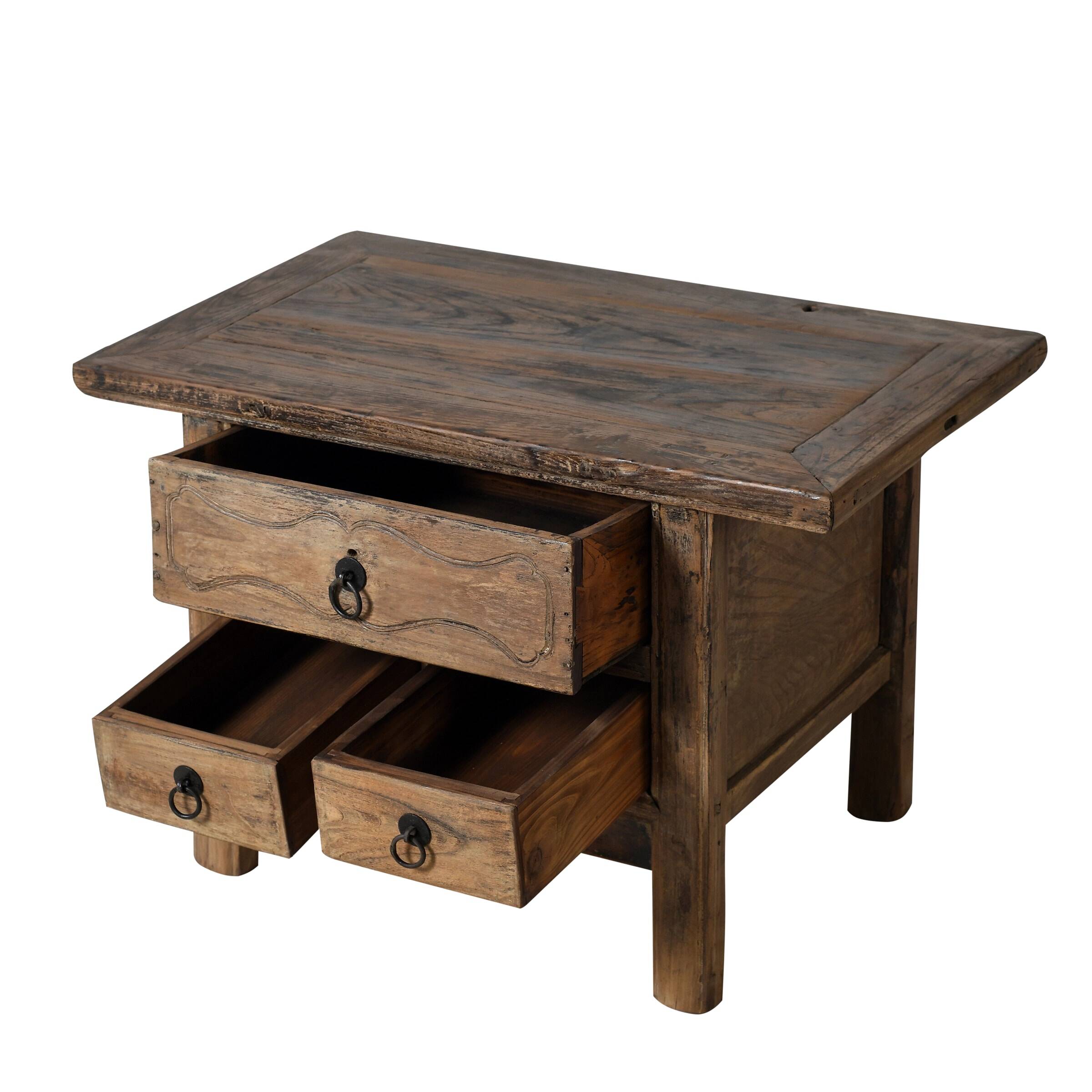 Haibei - Chinese bedside table in ancient elm no. 4
