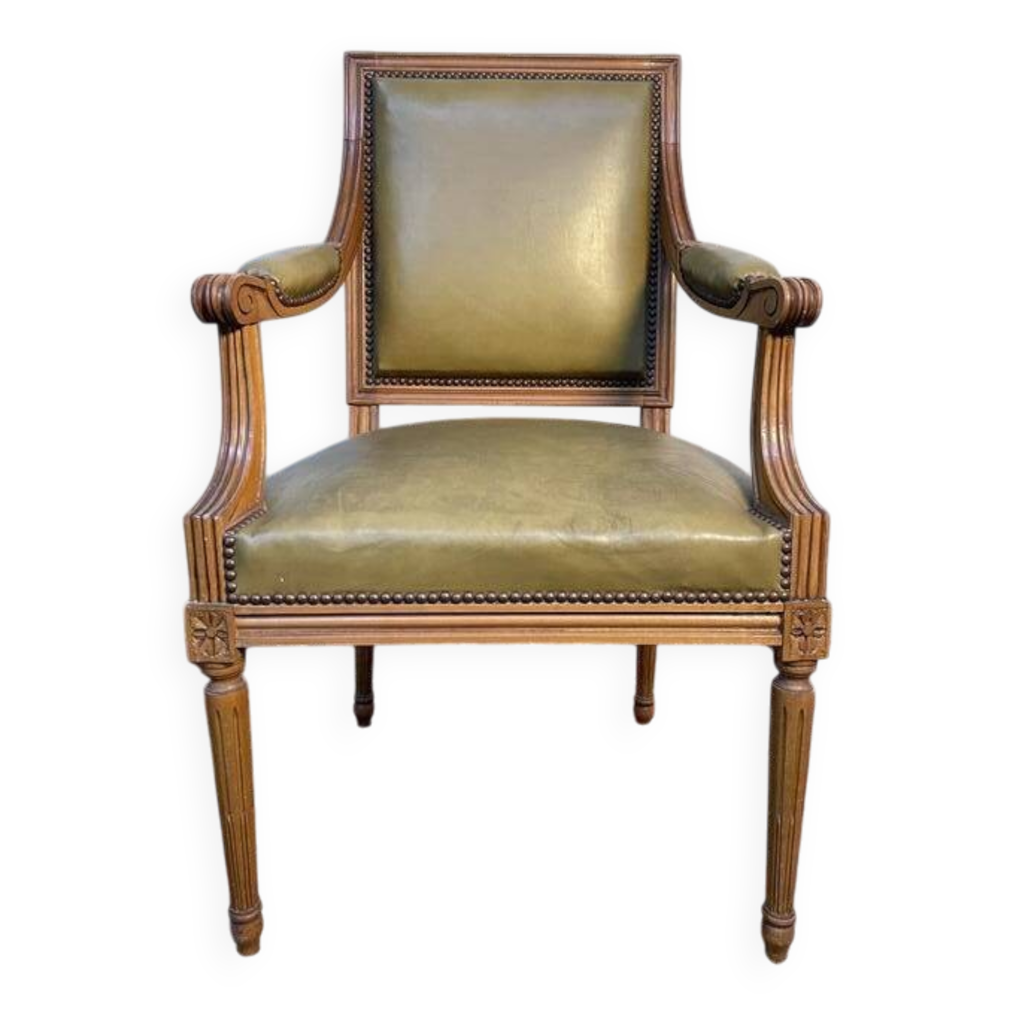 Louis XVI style leather office chair