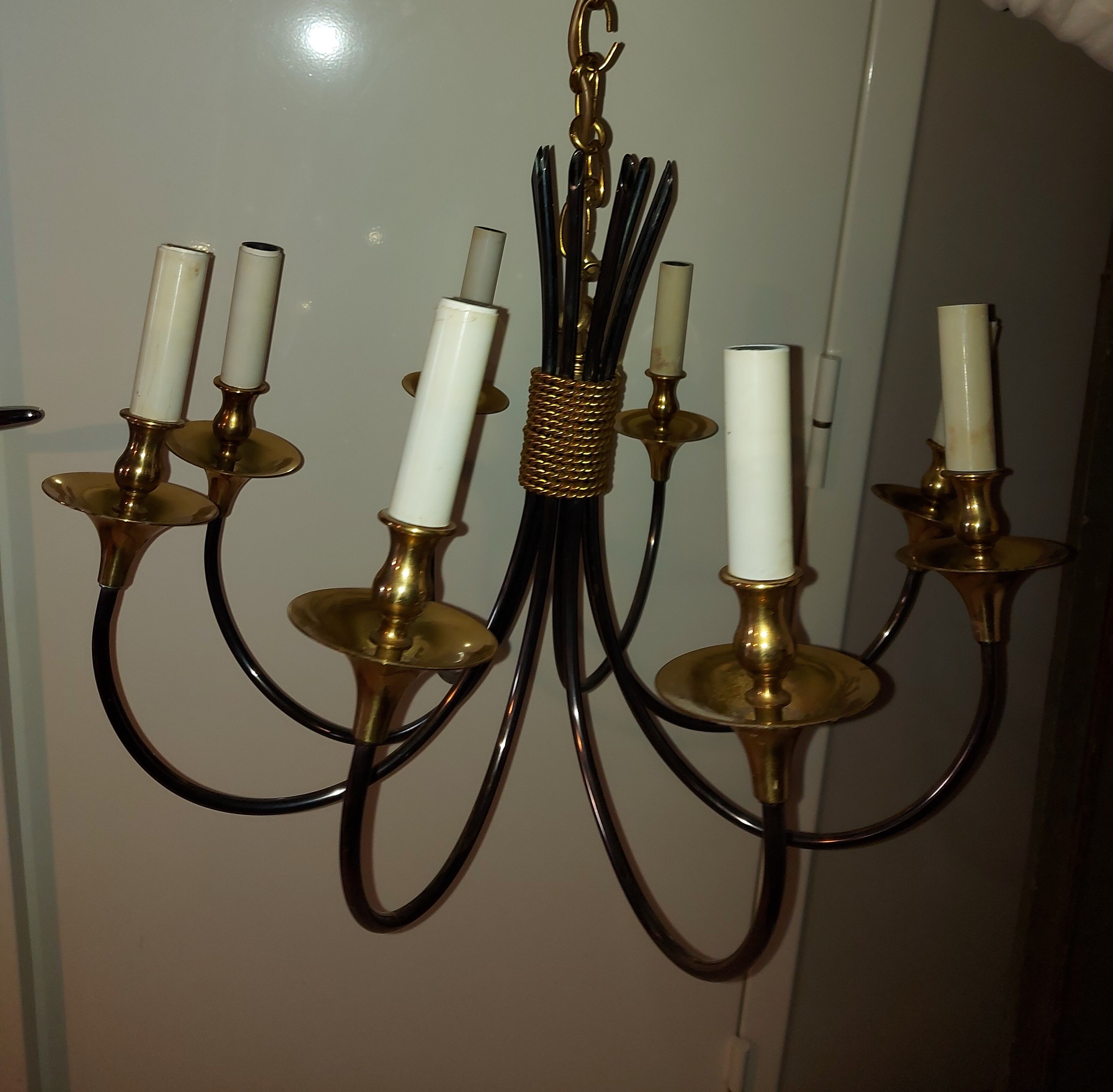 Chandelier design 8 gold brass metal lights