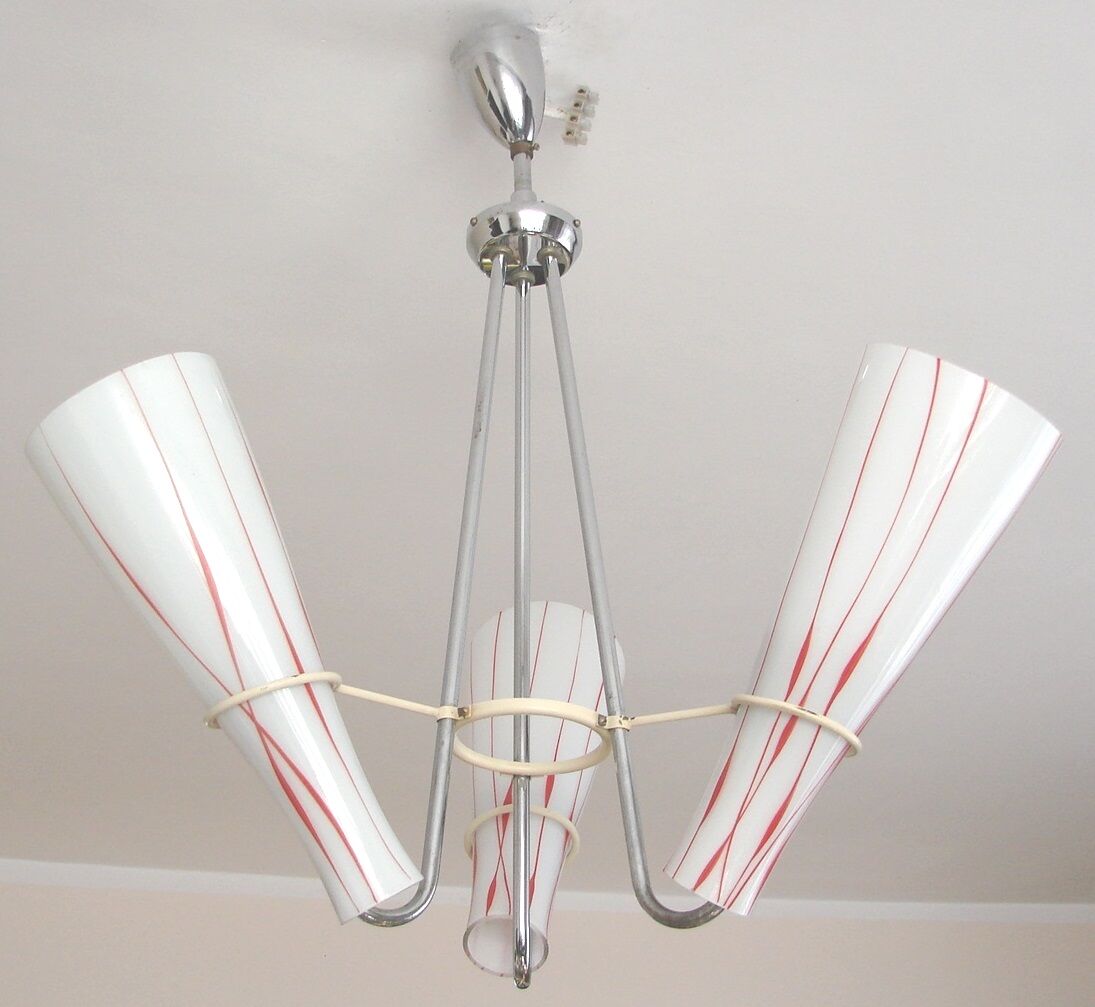 Nickel-plated chandelier Zukov, 1970s