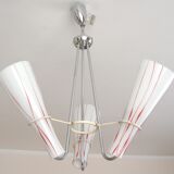 Nickel-plated chandelier Zukov, 1970s