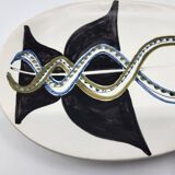 Cup Vide Poche Roger Capron Serpents decor ceramic France 1950