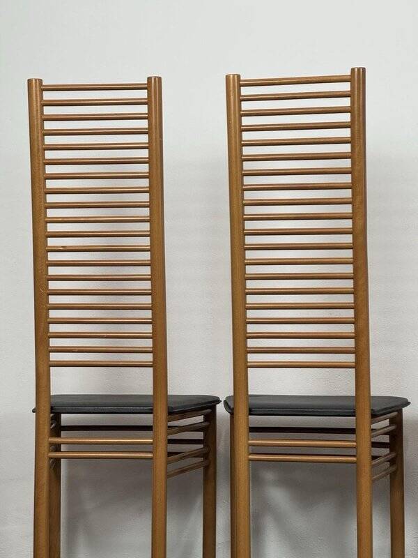 Ladder Back Dining Chairs, Italy, 1980, Set of 4