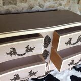 Curved chest of drawers 6 drawers of style xviiith patinated mole