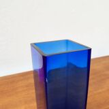 Swedish glass block vase from the mid-century by Aseda Sweden, 1960s.