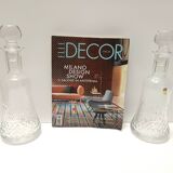 Pair of Transparent Crystal Decanter Bottles by Bleikristall, Germany
