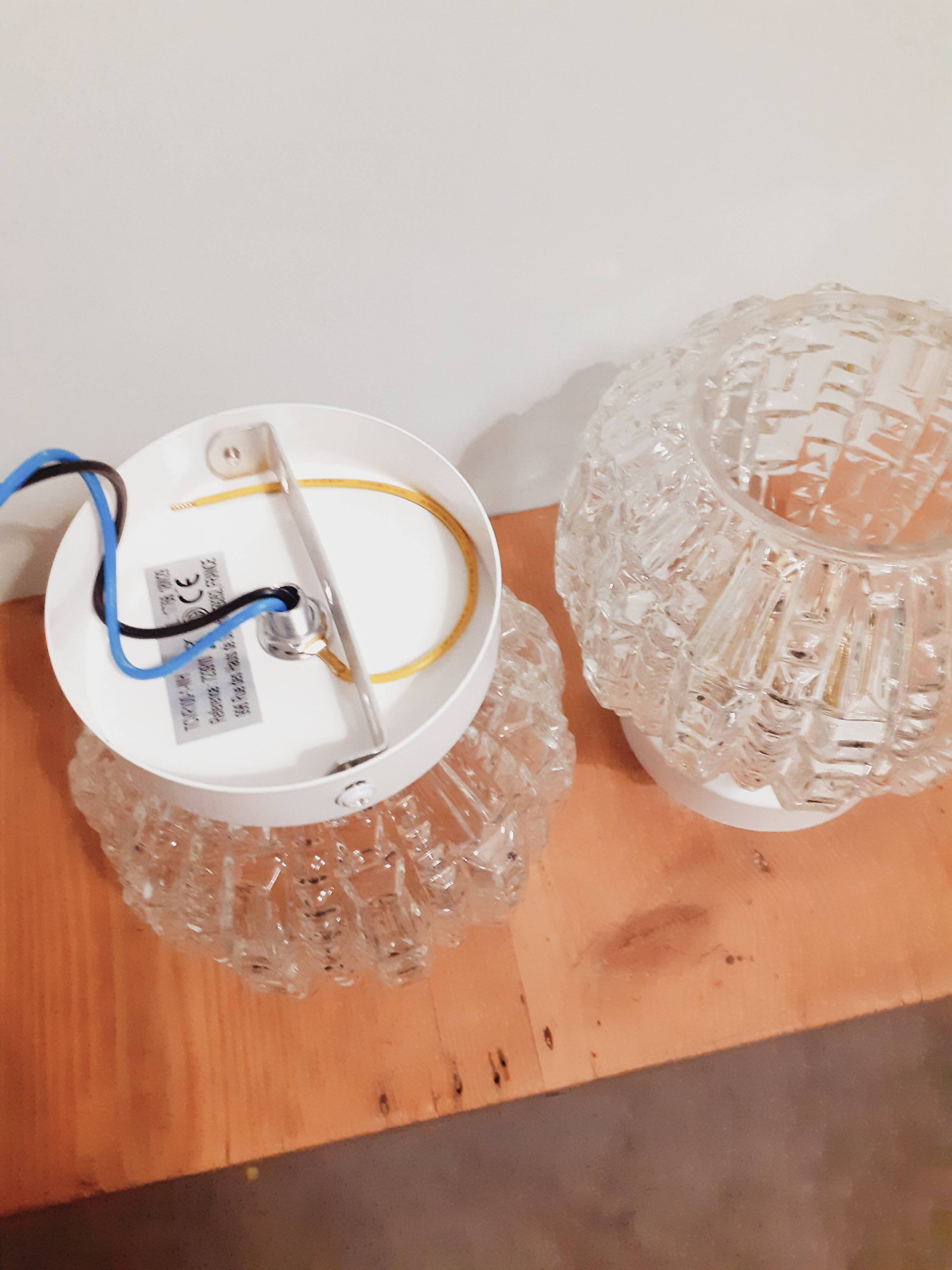 Pair of vintage globe wall lights