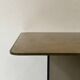 Vintage console in smoked glass and textured organic brown, 70s design.