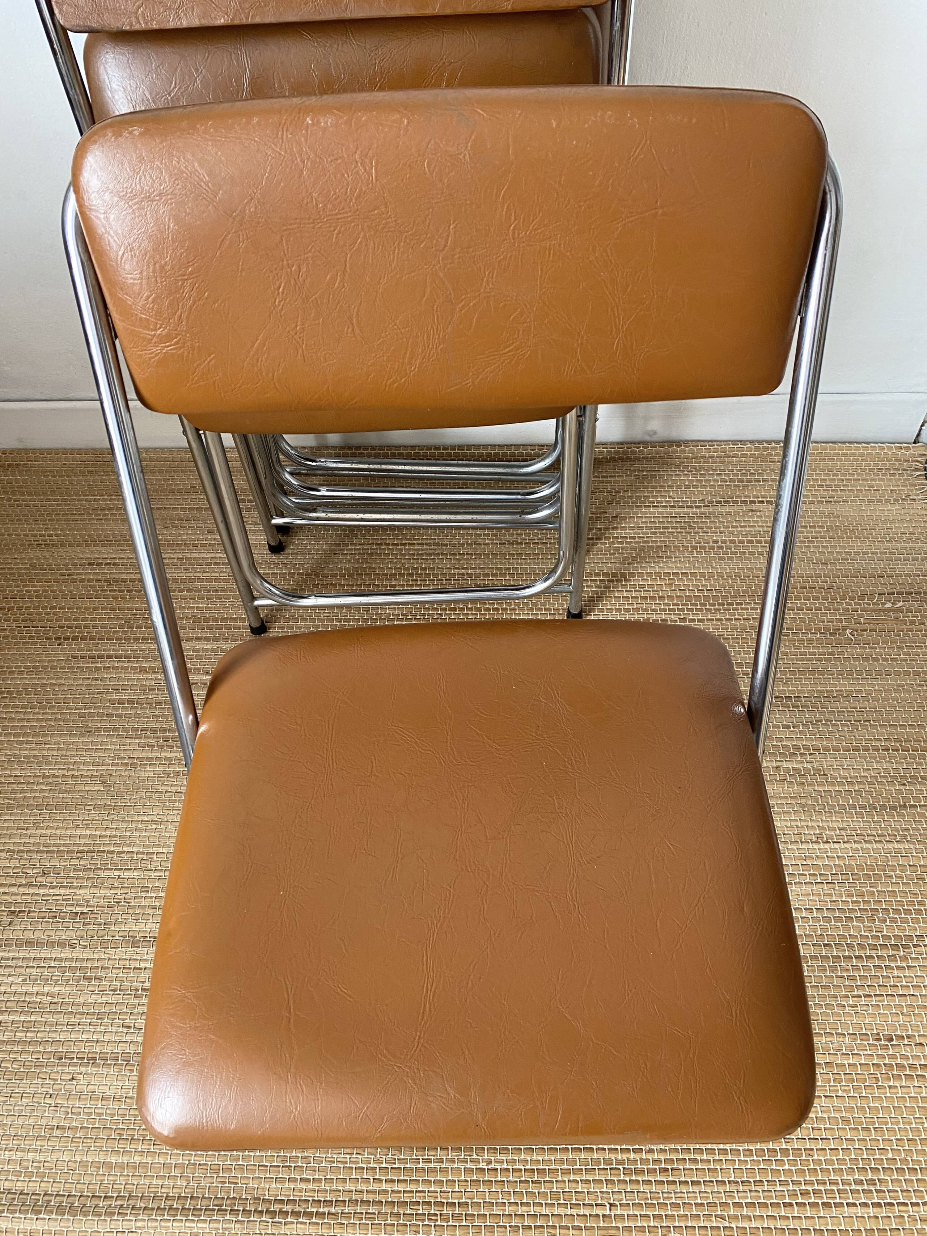 Vintage chrome folding chairs